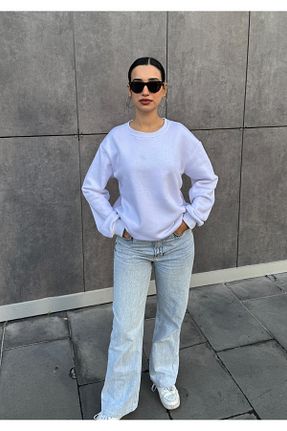 سوئیشرت سفید زنانه ساده MODA - کد 883380477