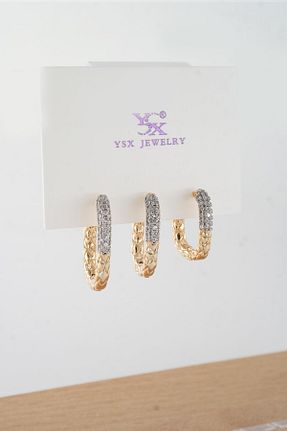 گوشواره استیل (فولاد) طلائی استیل (فولاد) By Zeyna Aksesuar - کد 887606211