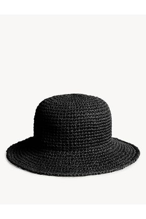 کلاه مشکی زنانه حصیر Marks & Spencer - کد 834037671