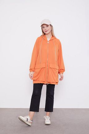 کلاه و ابایا نارنجی زنانه بافتنی Levidor - کد 887631340