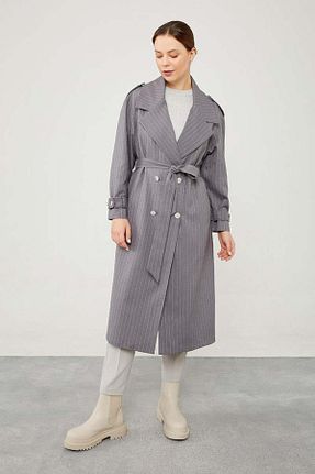 ترنچکت حجاب طوسی زنانه بدون آستر Levidor - کد 887631372