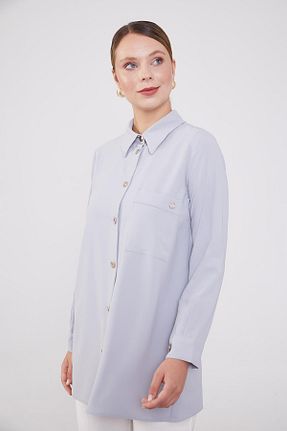 پیراهن طوسی زنانه رگولار Levidor - کد 887897680