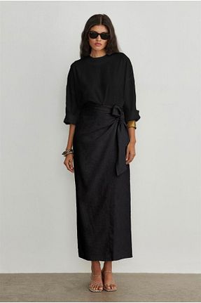 ست بالاتنه و پائین تنه مشکی زنانه بافتنی Avakado - کد 887634893