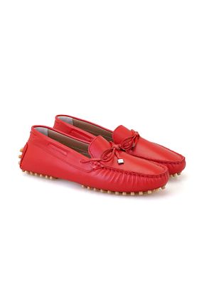 کفش لوفر قرمز زنانه چرم خالص Desa - کد 817422804