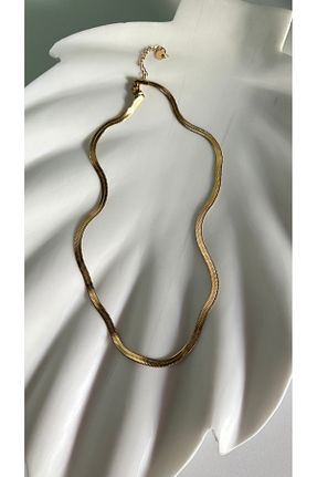 گردنبند استیل ( فولاد ) طلائی زنانه استیل ضد زنگ Takimakstore - کد 167959279