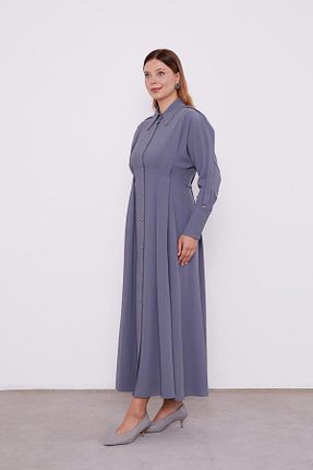 لباس حجاب طوسی زنانه 3/4 Boy Levidor - کد 887636024