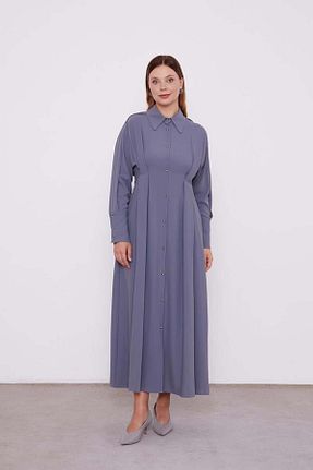لباس حجاب طوسی زنانه 3/4 Boy Levidor - کد 887636024