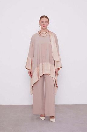 ست بالاتنه و پائین تنه حجاب بژ زنانه رگولار Levidor - کد 887636916