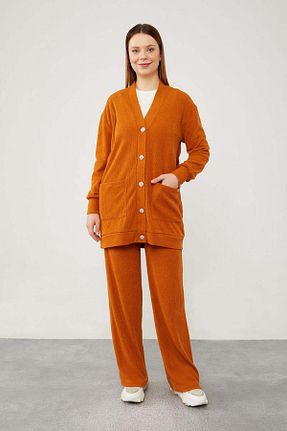 ست بالاتنه و پائین تنه حجاب قهوه ای زنانه اورسایز Levidor - کد 887916698