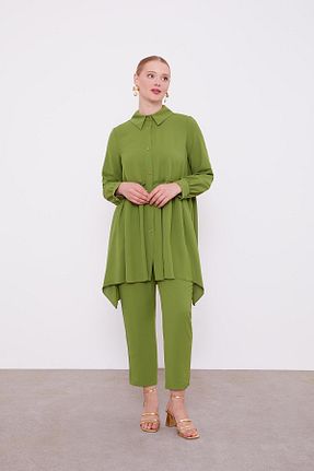 ست بالاتنه و پائین تنه حجاب سبز زنانه اورسایز Levidor - کد 887637284