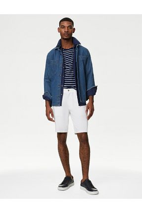 شلوارک و برمودا سفید مردانه رگولار Marks & Spencer - کد 835595809