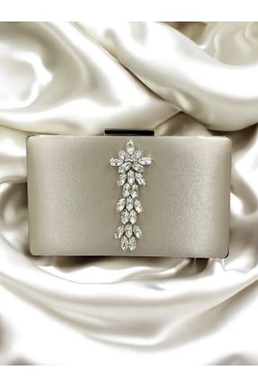 کیف مجلسی بژ زنانه پارچه ای Wedding Fashion - کد 887671460