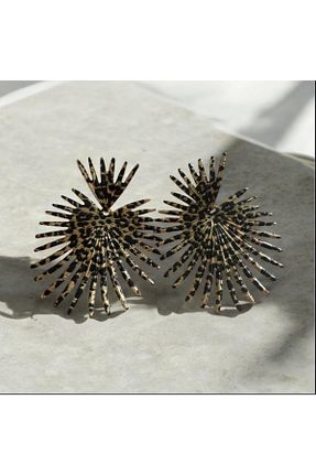 گوشواره استیل (فولاد) قهوه ای زنانه استیل (فولاد) bellss accessory - کد 887683018