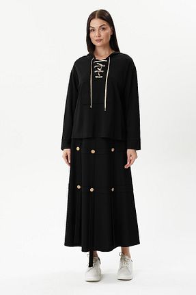 دامن مشکی زنانه پنبه ای MAQ DESIGN - کد 887689906
