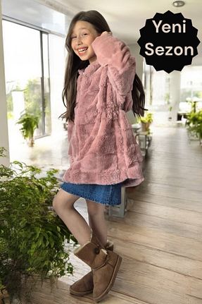 پالتو پشمی صورتی بچه گانه رگولار QUB CLUB - کد 888119270