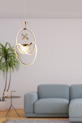لوستر طلائی آلومینیوم EY-EL TASARIM - کد 771226986