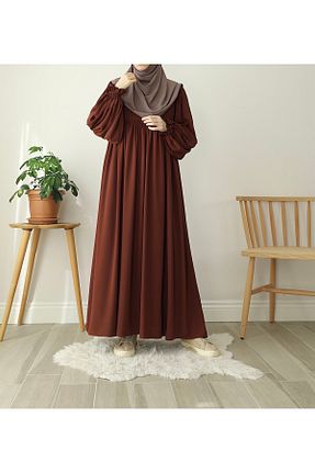 لباس حجاب قهوه ای زنانه کلوش Genel Markalar - کد 887726810