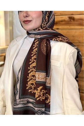 شال قهوه ای زنانه پنبه ای locella - کد 887760125