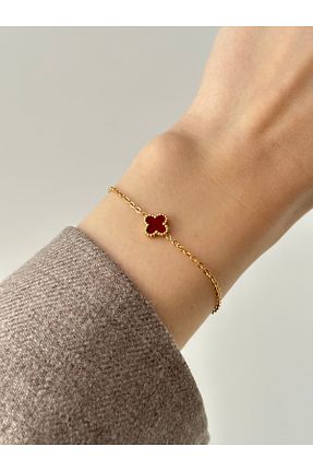 دستبند استیل (فولاد) زرشکی زنانه استیل ضد زنگ YOUES JEWELRY - کد 887762494