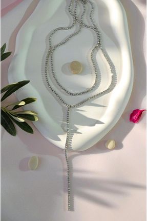 گردنبند جواهر طوسی زنانه رودیوم Sacce Scarves&Accessories - کد 880869769