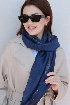 شال سرمه ای زنانه ابریشم Sacce Scarves&Accessories - کد 827655674