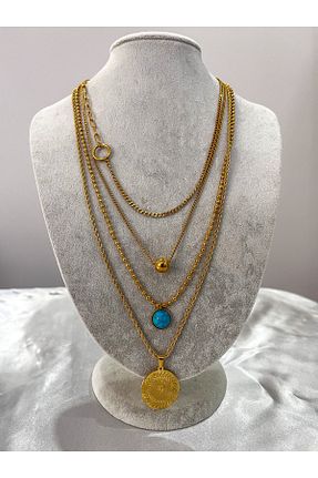 گردنبند استیل ( فولاد ) طلائی زنانه استیل ضد زنگ Jewelyf - کد 886343991