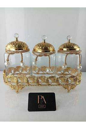 کوزه شیشه ای طلائی شیشه Palpe - کد 887811490