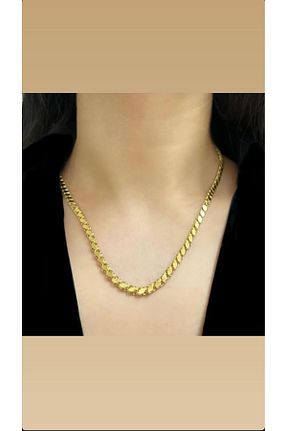 گردنبند استیل ( فولاد ) طلائی زنانه استیل (فولاد) EMKSHOP - کد 887822172