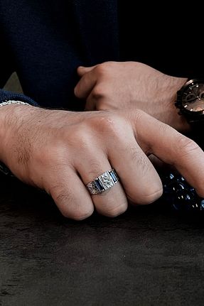 انگشتر نقره مردانه زیرکن goldberia - کد 816495820