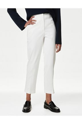 شلوار سفید زنانه پنبه ای Marks & Spencer - کد 835563299