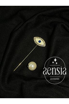 سنجاق سینه مشکی زنانه فلزی aensia - کد 887891709