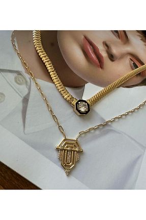 گردنبند استیل ( فولاد ) زرد زنانه استیل (فولاد) Genel Markalar - کد 887891813