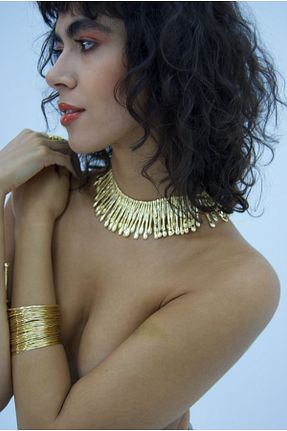 گردنبند جواهر طلائی زنانه روکش طلا OneArjethnic - کد 887900592