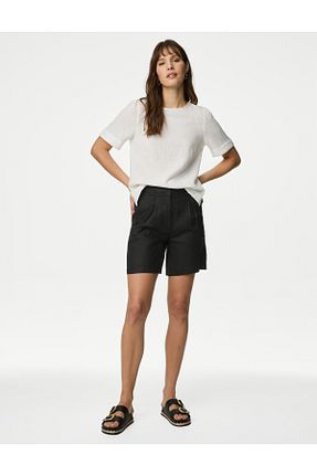 شلوارک و برمودا مشکی زنانه فاق بلند Marks & Spencer - کد 834259063
