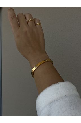 دستبند استیل (فولاد) طلائی زنانه استیل (فولاد) Venüs Accessory - کد 732127863