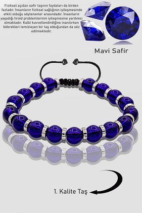 دستبند جواهر آبی زنانه سنگ طبیعی Erilsa - کد 879662128