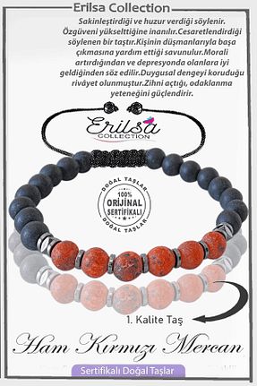 دستبند جواهر قرمز زنانه سنگ طبیعی Erilsa - کد 868688263