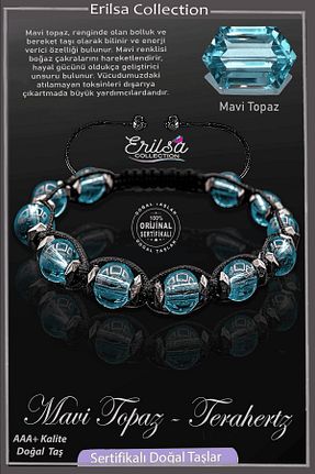 دستبند جواهر آبی زنانه سنگ طبیعی Erilsa - کد 879078496