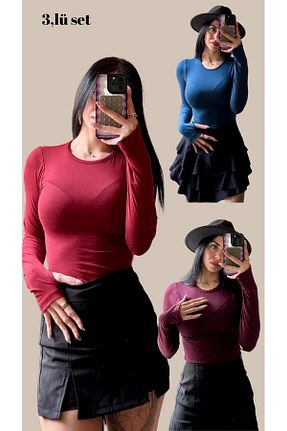 بلوز بنفش زنانه ساده blck & premium - کد 887973648