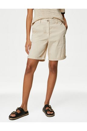 شلوارک و برمودا بژ زنانه رگولار Marks & Spencer - کد 827870365