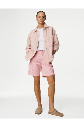 شلوارک و برمودا صورتی زنانه فاق بلند Marks & Spencer - کد 827006302