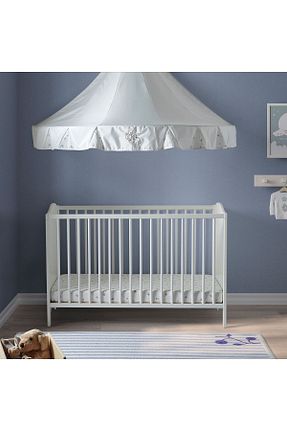 تخت خواب بچه گانه و مونته سوری سفید چوب IKEA - کد 855485293