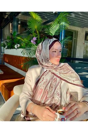 شال قهوه ای زنانه ابریشم diorel - کد 872303242
