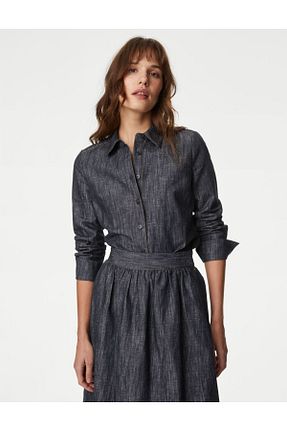 پیراهن آبی زنانه رگولار Marks & Spencer - کد 831242728