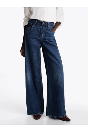 شلوار جین سرمه ای زنانه پاچه گشاد Tommy Hilfiger - کد 888032828