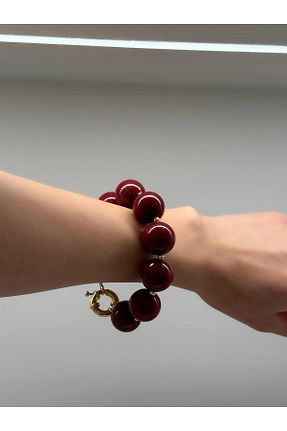 دستبند جواهر زرشکی زنانه منجق Jerie - کد 888106212