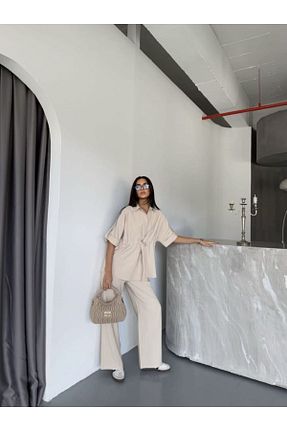 ست بالاتنه و پائین تنه بژ زنانه بافتنی jennyfer garment - کد 888638599