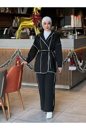 ست بالاتنه و پائین تنه حجاب مشکی زنانه گشاد Esre Store - کد 888119163