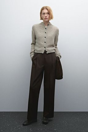 شلوار قهوه ای زنانه پنبه ای Massimo Dutti - کد 888122679