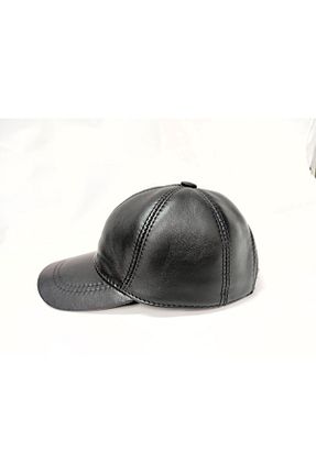 کلاه مشکی زنانه چرم خالص aysefe - کد 888146785